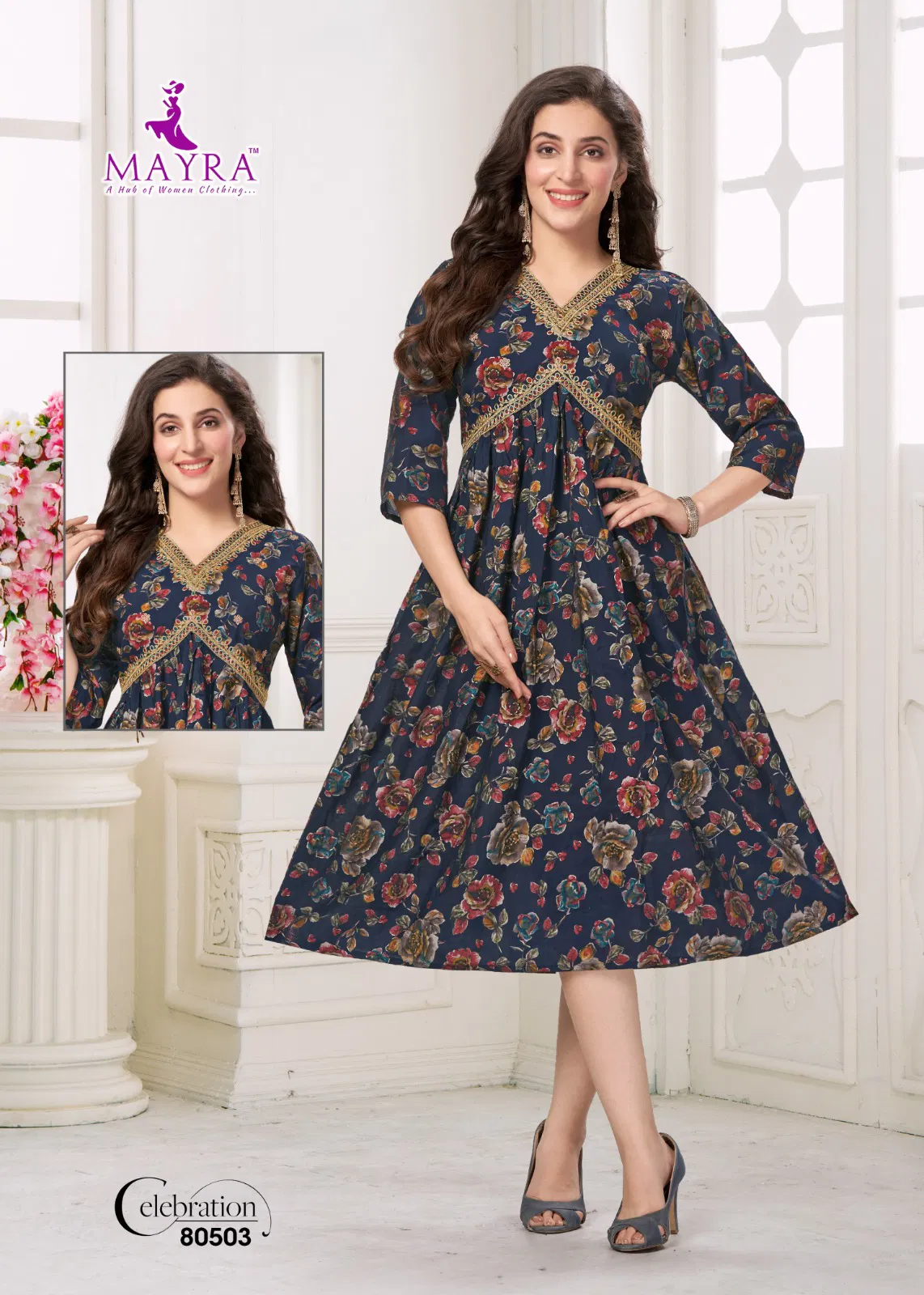 Celebration By Mayra Chanderi Modal Printed Anarkali Kurtis Orders In India